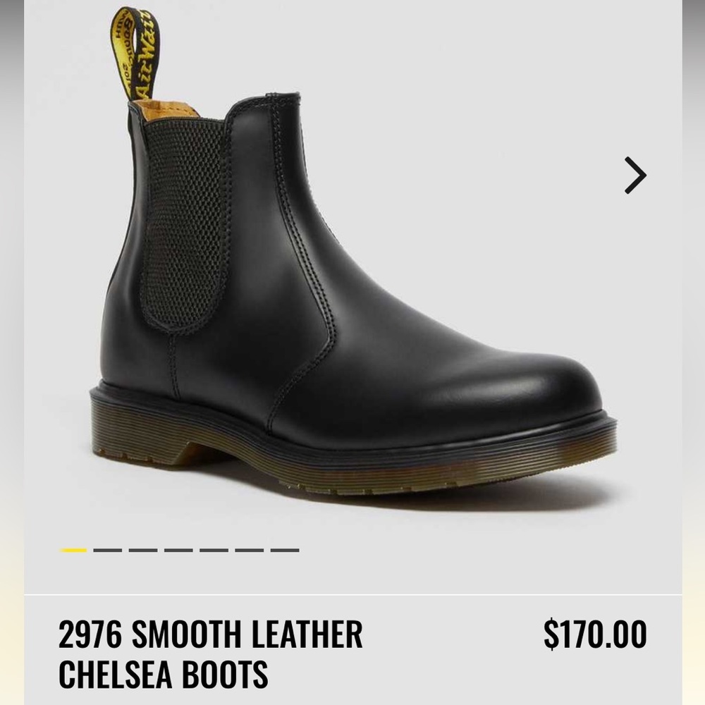 Dr Martens - 2976 Smooth Leather Chelsea Boots, Black, Size 9